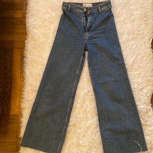 Zara Marine Jean Wide Leg High Waist Denim Size 4